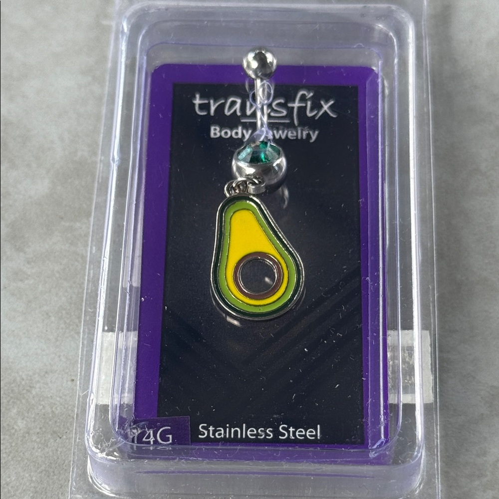 Avocado Belly Ring - Yellow and Green